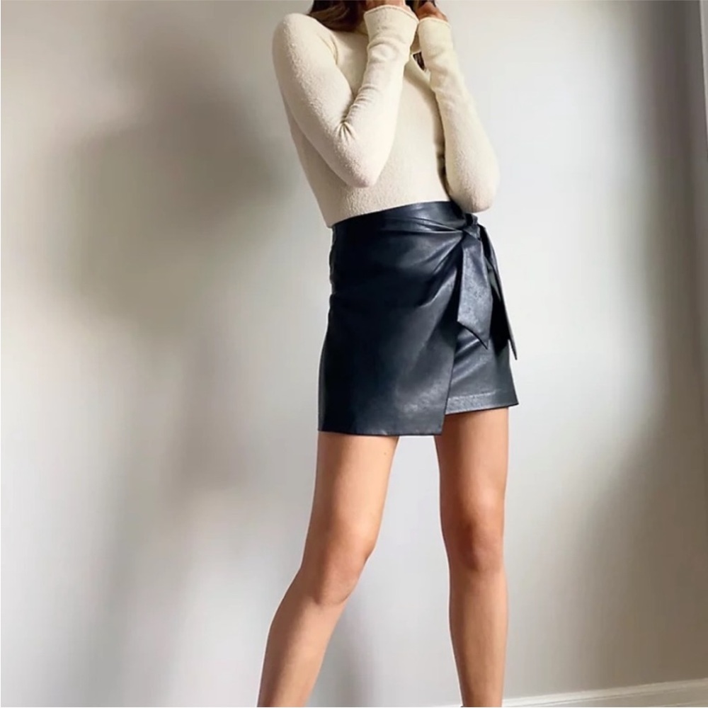 Wilfred Charcoal Wrap Mini Skirt